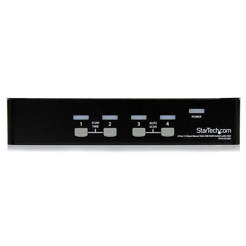 StarTech SV431DUSBU 4 Port 1U Rackmount USB KVM Switch with OSD
